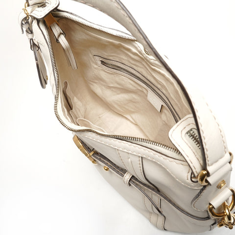 GUCCI GG Marmont Leather Tote Bag Shoulder Bag white WS26426