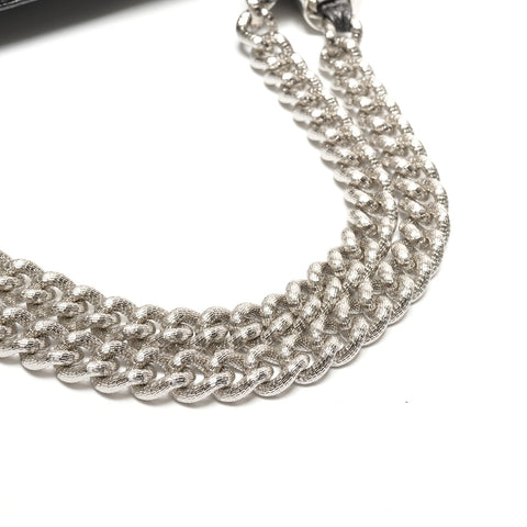 CHANEL No. 12 2008-2009 COCO Mark Punched Leather 2-Way Shoulder Bag gray WS26427