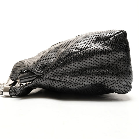 CHANEL No. 12 2008-2009 COCO Mark Punched Leather 2-Way Shoulder Bag gray WS26427