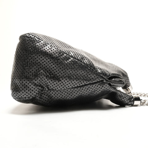 CHANEL No. 12 2008-2009 COCO Mark Punched Leather 2-Way Shoulder Bag gray WS26427