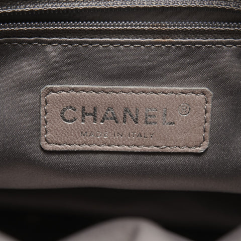 CHANEL No. 12 2008-2009 COCO Mark Punched Leather 2-Way Shoulder Bag gray WS26427