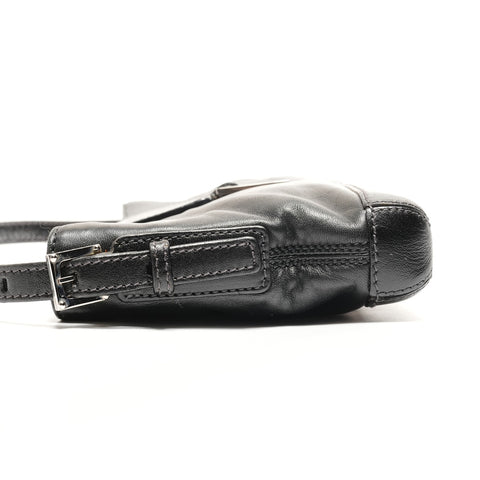 LOEWE Logo Nappa Leather Mini Shoulder Bag black WS26429