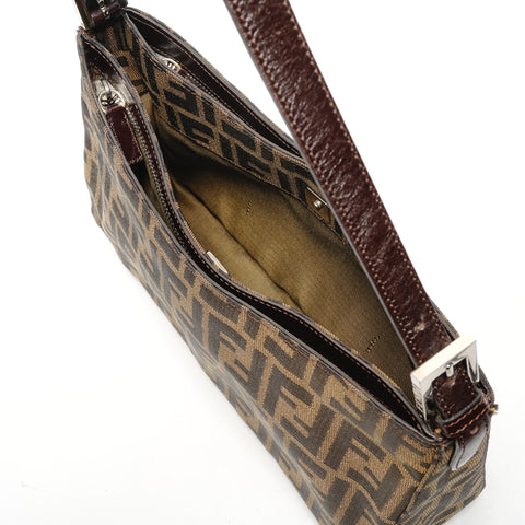 FENDI Zucca canvas Shoulder Bag Brown WS26430