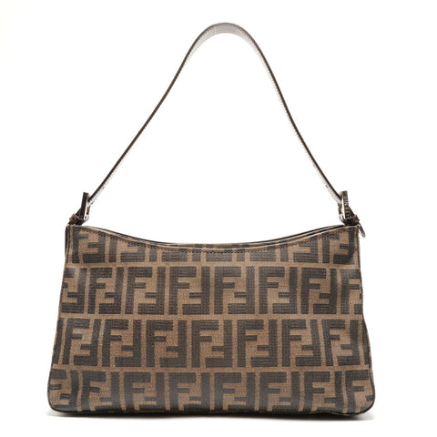 FENDI Zucca canvas Shoulder Bag Brown WS26430