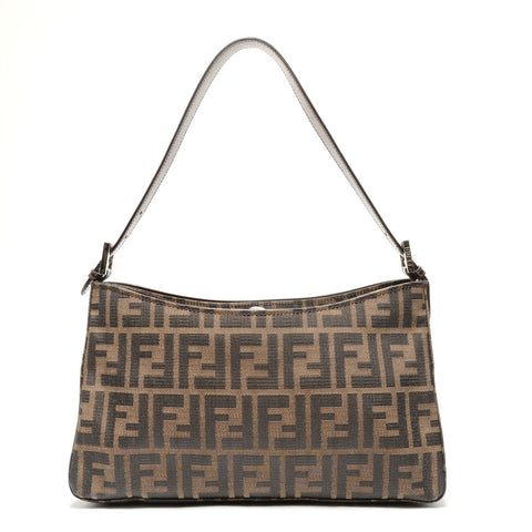 FENDI Zucca canvas Shoulder Bag Brown WS26430