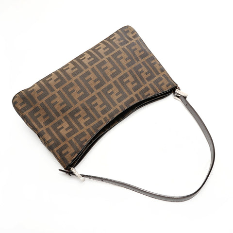 FENDI Zucca canvas Shoulder Bag Brown WS26430