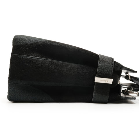 Salvatore Ferragamo Harako Zebra Pattern Gancini Handbag black WS26431