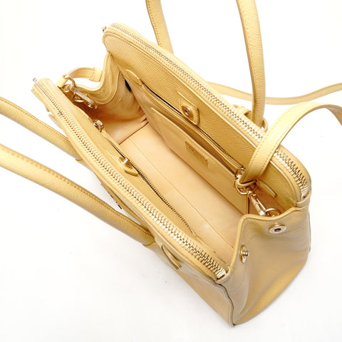 PRADA Safiano Handbag yellow WS26432