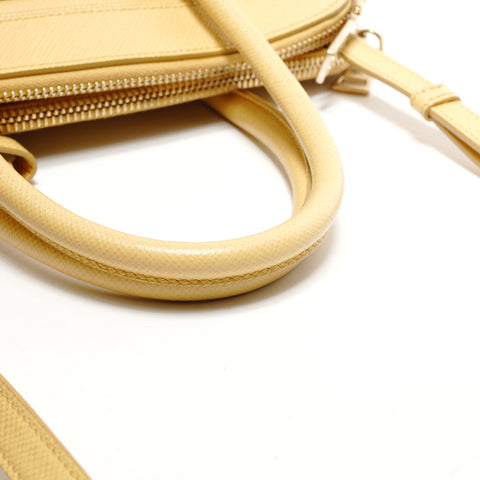 PRADA Safiano Handbag yellow WS26432