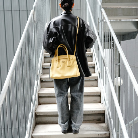 PRADA Safiano Handbag yellow WS26432