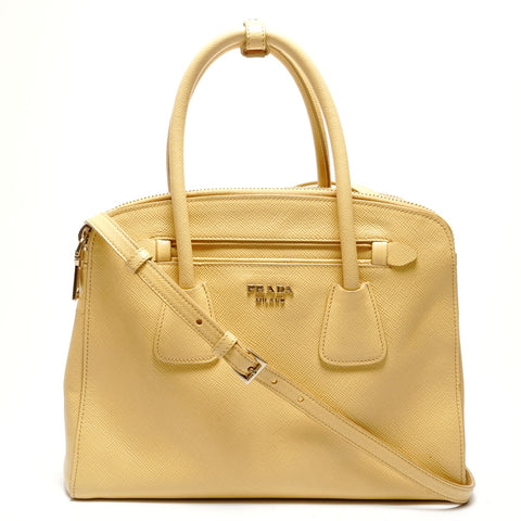 PRADA Safiano Handbag yellow WS26432