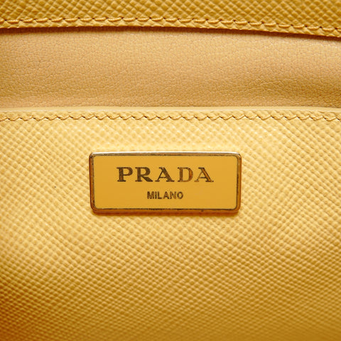PRADA Safiano Handbag yellow WS26432