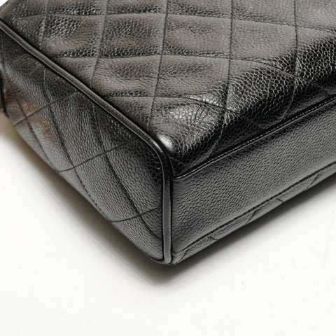 CHANEL No. 3 1994-1996 COCO Mark Fringe Caviar Camera Bag Matelasse Shoulder Bag black WS26434