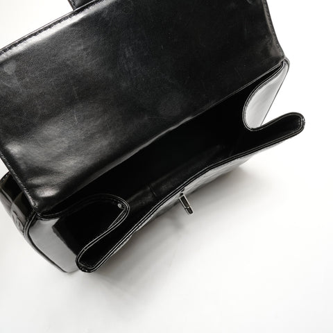 CHANEL No. 7 Chocolate Bar Patent Leather 2002-2003 Handbag black WS26435