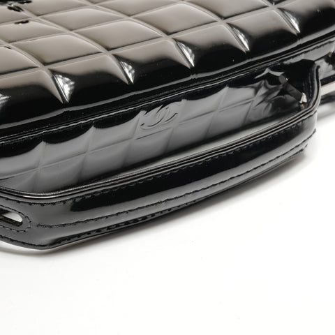 CHANEL No. 7 Chocolate Bar Patent Leather 2002-2003 Handbag black WS26435