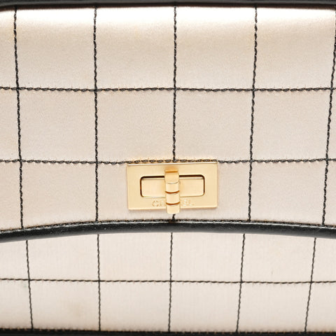 CHANEL No. 6 2000-2002 Satin Chocolate Bar Shoulder Bag beige WS26437