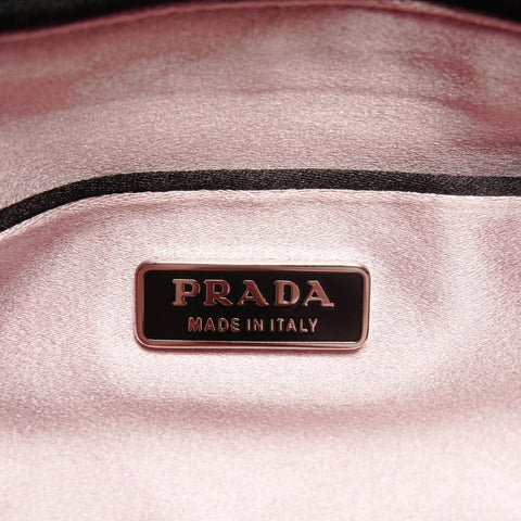 PRADA Nappa Leather Gathered Shoulder Bag black WS26438