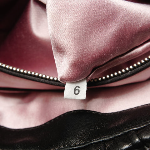 PRADA Nappa Leather Gathered Shoulder Bag black WS26438