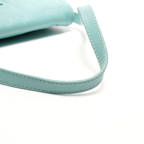 FENDI Mamma Bucket Leather Shoulder Bag blue WS26439