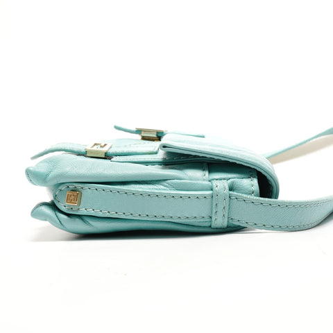 FENDI Mamma Bucket Leather Shoulder Bag blue WS26439