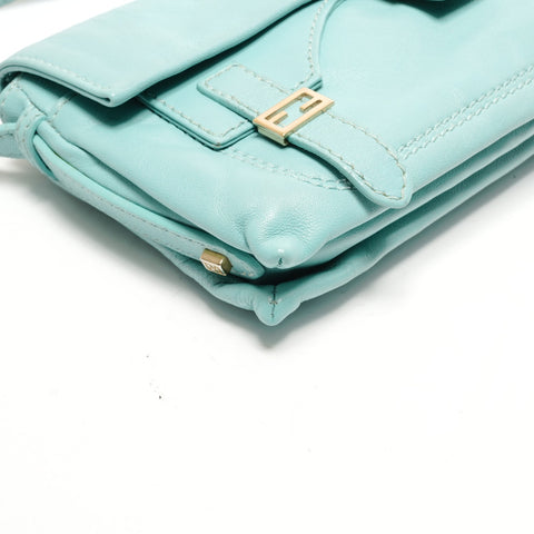 FENDI Mamma Bucket Leather Shoulder Bag blue WS26439