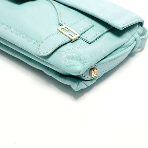 FENDI Mamma Bucket Leather Shoulder Bag blue WS26439