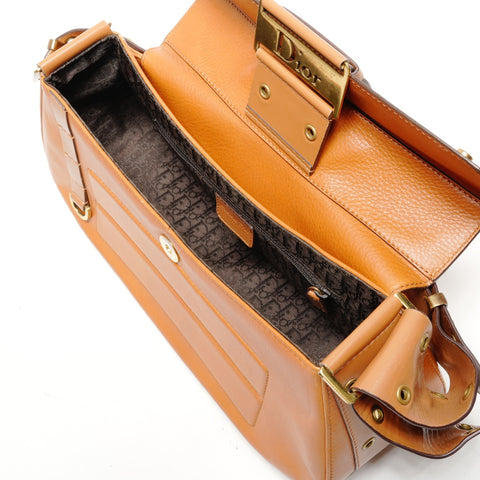 Christian Dior Street Chic Pocket Leather Shoulder Bag Brown WS26440