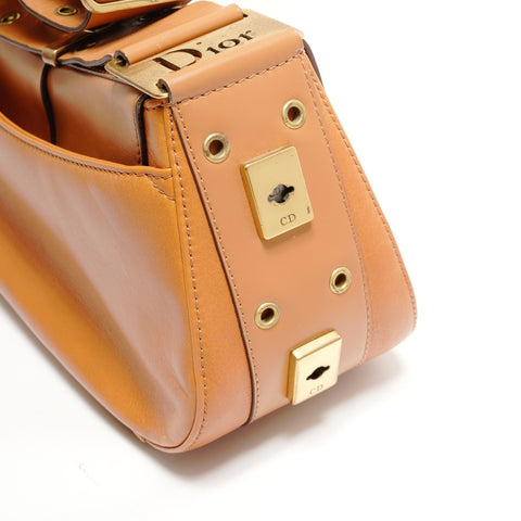 Christian Dior Street Chic Pocket Leather Shoulder Bag Brown WS26440
