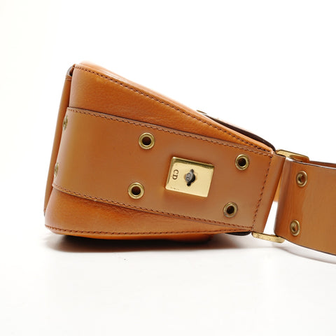 Christian Dior Street Chic Pocket Leather Shoulder Bag Brown WS26440