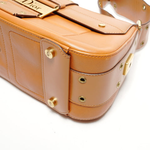 Christian Dior Street Chic Pocket Leather Shoulder Bag Brown WS26440