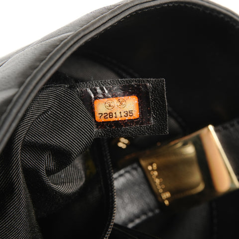 CHANEL No. 7 2002-2003 Lambskin Chocolate Bar Shoulder Bag black WS26441