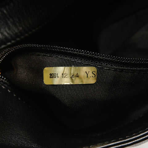 CHANEL No. 7 2002-2003 Lambskin Chocolate Bar Shoulder Bag black WS26441