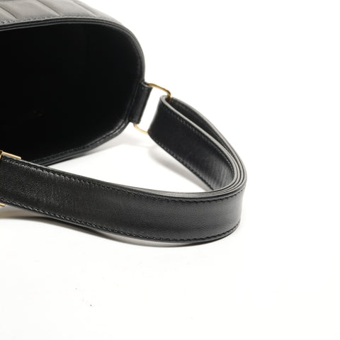 CHANEL No. 7 2002-2003 Lambskin Chocolate Bar Shoulder Bag black WS26441