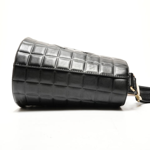 CHANEL No. 7 2002-2003 Lambskin Chocolate Bar Shoulder Bag black WS26441