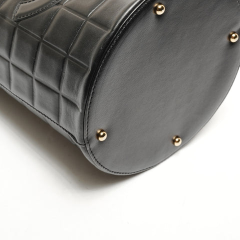 CHANEL No. 7 2002-2003 Lambskin Chocolate Bar Shoulder Bag black WS26441