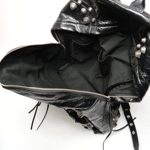 BALENCIAGA Le Cagole Leather Backpack Backpack  Daypack black WS26444
