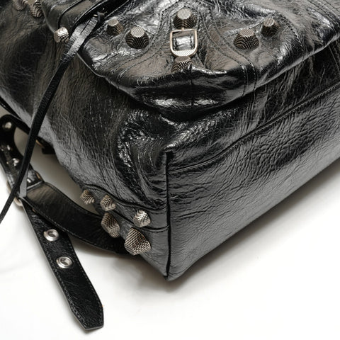 BALENCIAGA Le Cagole Leather Backpack Backpack  Daypack black WS26444