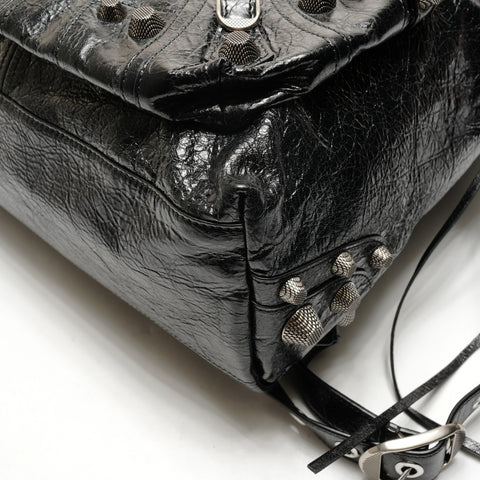 BALENCIAGA Le Cagole Leather Backpack Backpack  Daypack black WS26444