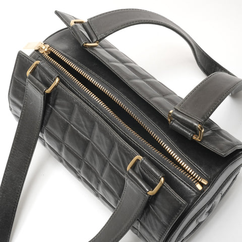 CHANEL No. 7 Chocobar Lambskin Drum Bag 2002-2003 Shoulder Bag black WS26445