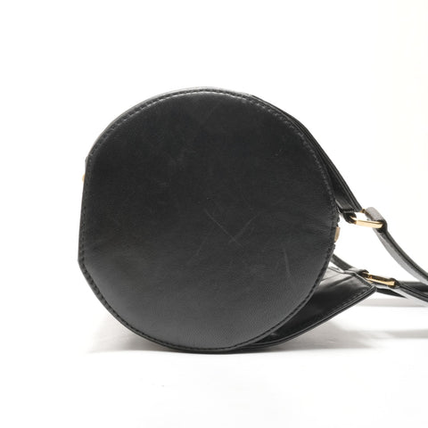 CHANEL No. 7 Chocobar Lambskin Drum Bag 2002-2003 Shoulder Bag black WS26445