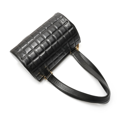 CHANEL No. 7 Chocobar Lambskin Drum Bag 2002-2003 Shoulder Bag black WS26445