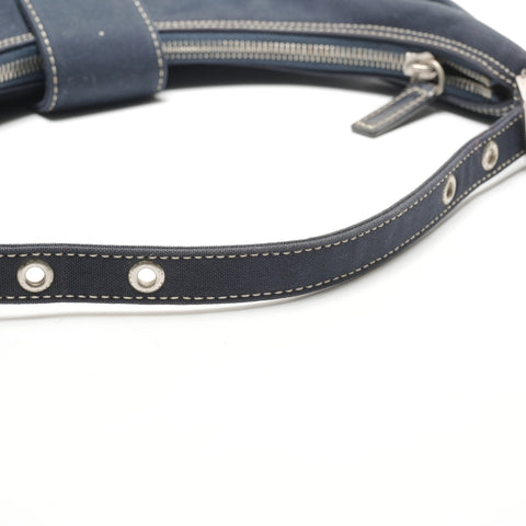 FENDI Denim Mamma Hobo Half Moon One Belt Shoulder Bag Navy WS26446