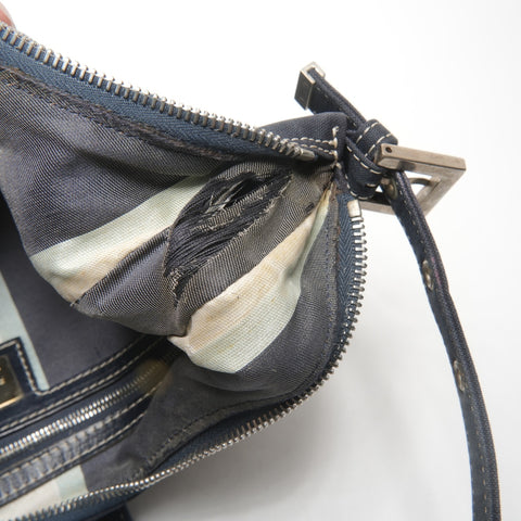 FENDI Denim Mamma Hobo Half Moon One Belt Shoulder Bag Navy WS26446