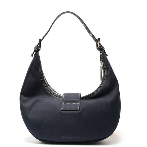 FENDI Denim Mamma Hobo Half Moon One Belt Shoulder Bag Navy WS26446