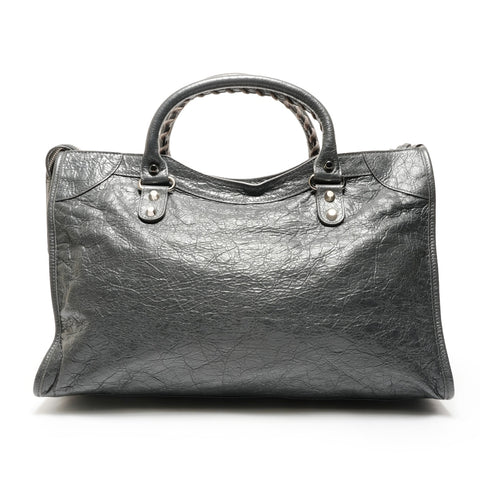 BALENCIAGA 2way Classic City Leather Handbag gray WS26450