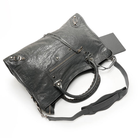 BALENCIAGA 2way Classic City Leather Handbag gray WS26450