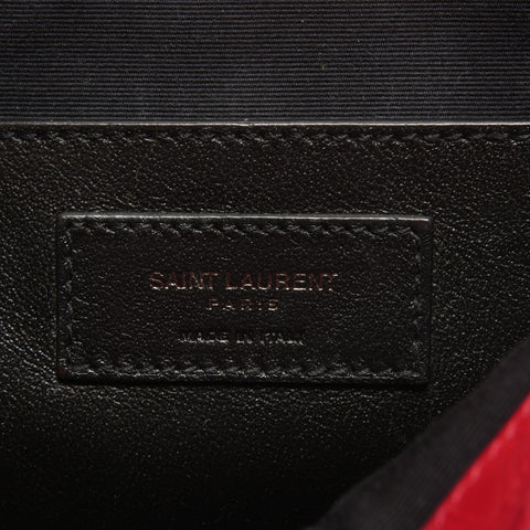 YVES SAINT LAURENT Niki Baby Chain Silver Metal Shoulder Bag Red WS26452