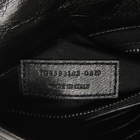 YVES SAINT LAURENT Niki Baby Chain Silver Metal Shoulder Bag black WS26453