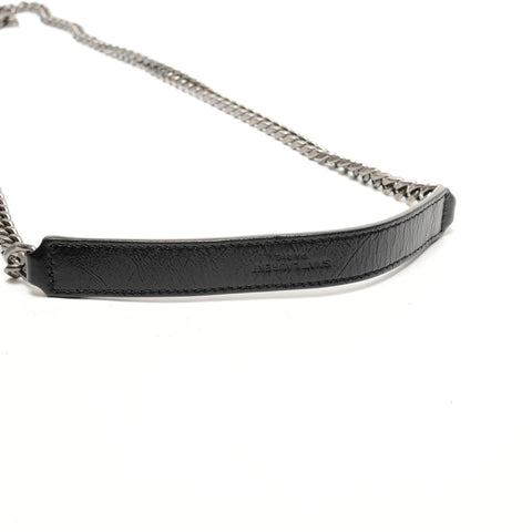 YVES SAINT LAURENT Niki Baby Chain Silver Metal Shoulder Bag black WS26453