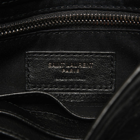 YVES SAINT LAURENT Niki Baby Chain Silver Metal Shoulder Bag black WS26453